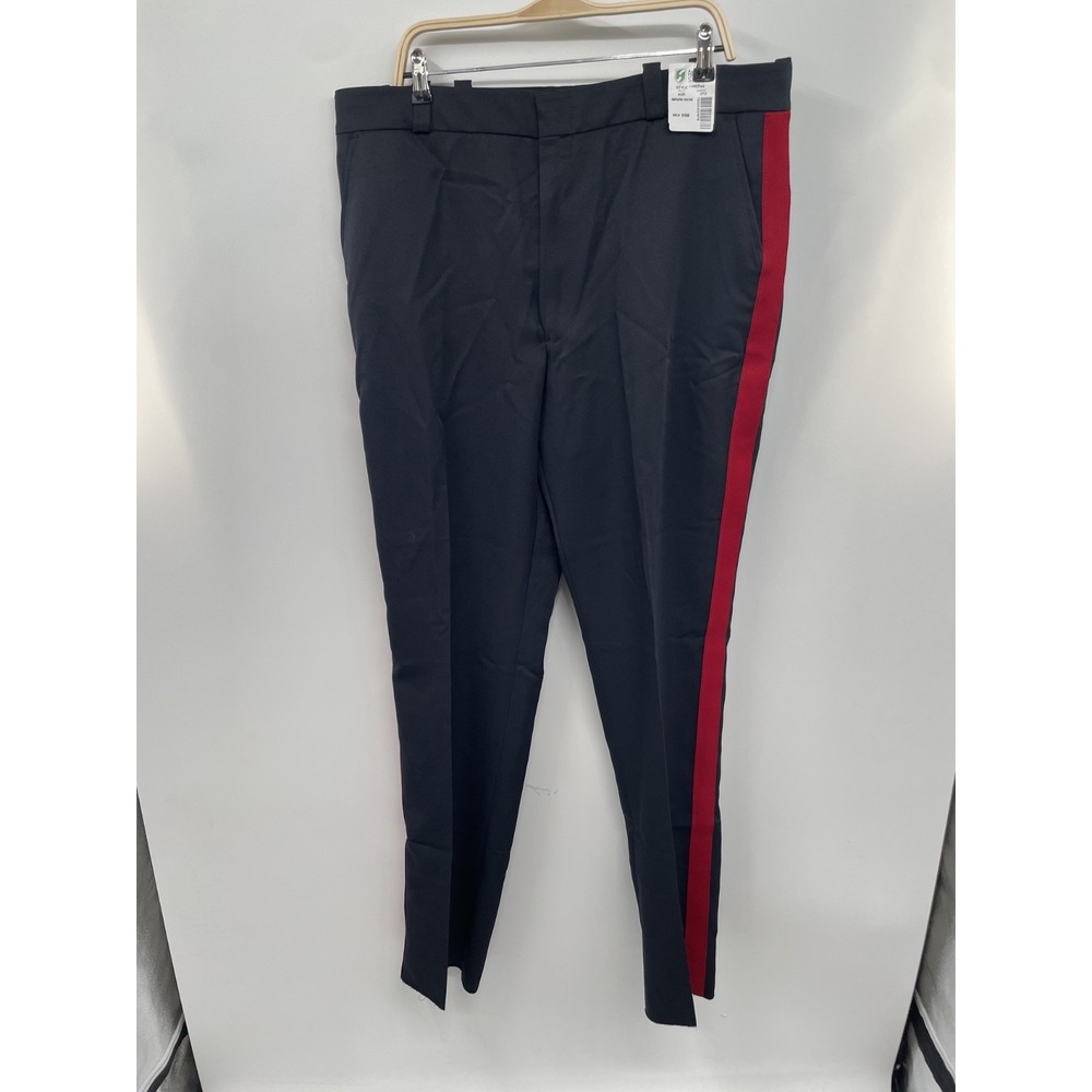 Horace Small Sentry Pants Men 40R Black Side Red Stripe Straight Leg Classic NWT